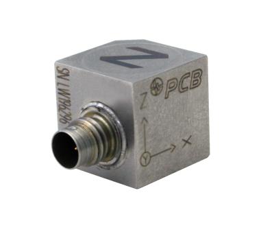 triaxial, ceramic shear icp® accel., 10 mv/g, 2 to 4 khz, 14 mm cube size, w/built-in filter, operation to +325 f (+163 c)