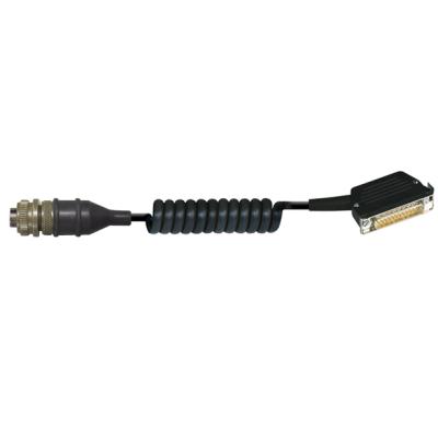 csi data collector interface coiled polyurethane cable, 10-ft, 2-pin mil lockable environmental boot to 25-pin