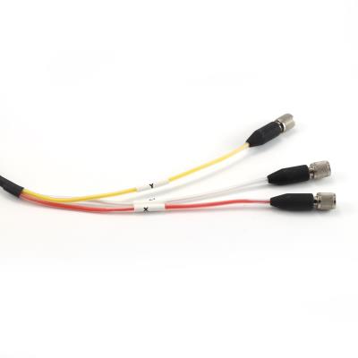 triple splice assembly with (3) 4.5-in coaxial cables each with a 10-32 plug (eb) for charge triax sensors