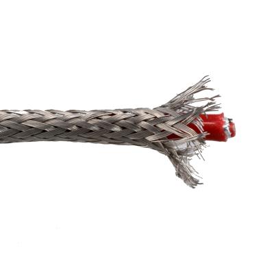 high temperature fep cable, 2-conductor twisted pair w/drain, shielded, w/ 304 stainless steel overbraid, 2-socket ms3106 connector w/strain relief on one end and blunt cut termination on the other end