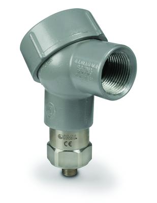intrinsically-safe vibration sensor, 4 to 20 ma output, 0 to 2.0 in/sec rms, 10  to 1k hz, top exit, terminal block with conduit elbow